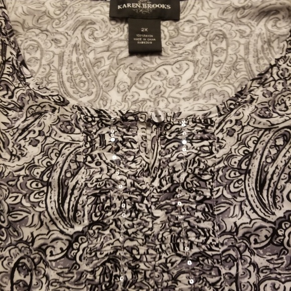 💜 5 for $25! Karen Brooks Quarter Sleeve Blouse - Picture 2 of 3